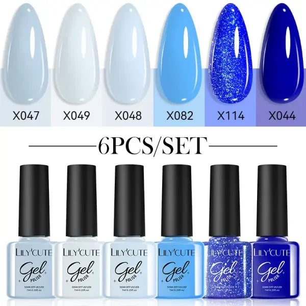 LILYCUTE 6Pcs/set 7ml Coffee Series Gel Nail Polish Kit 125 Colors Manicure Semi Permanent Soak Off UV Nail Art Gel