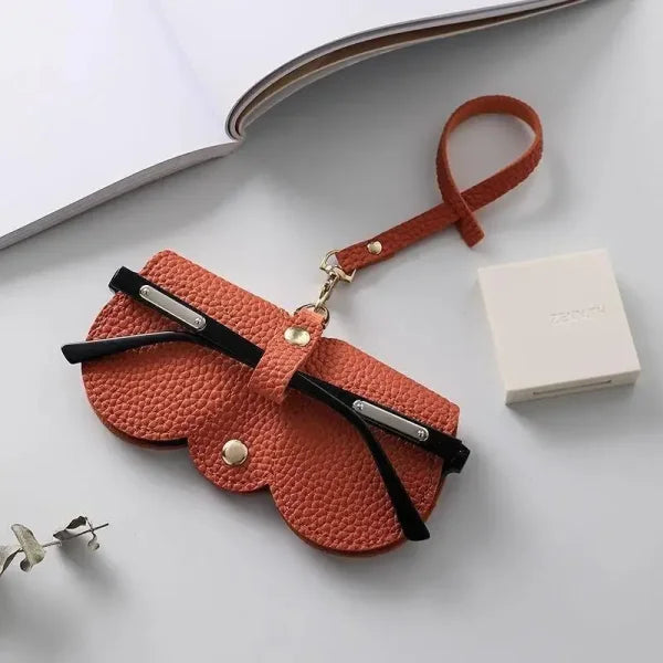 Litchi Embossed PU Leather Glasses Case - Portable Travel Holder - Himpall