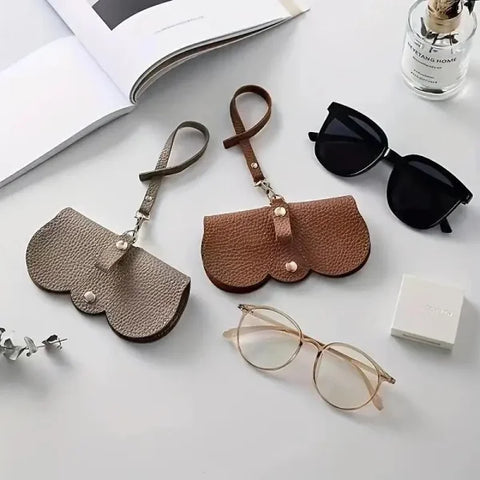 Litchi Embossed PU Leather Glasses Case - Portable Travel Holder - Himpall