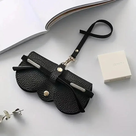 Litchi Embossed PU Leather Glasses Case - Portable Travel Holder - Himpall