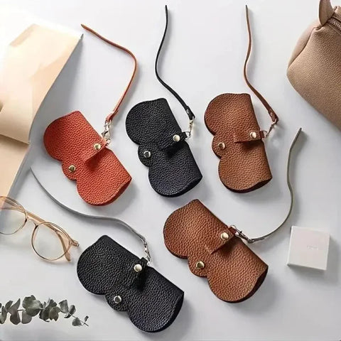 Litchi Embossed PU Leather Glasses Case - Portable Travel Holder - Himpall
