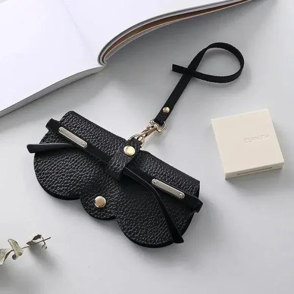 Litchi Embossed PU Leather Glasses Case - Portable Travel Holder - Himpall