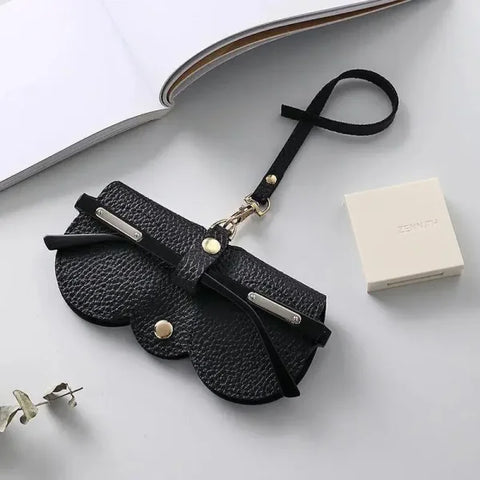Litchi Embossed PU Leather Glasses Case - Portable Travel Holder - Himpall