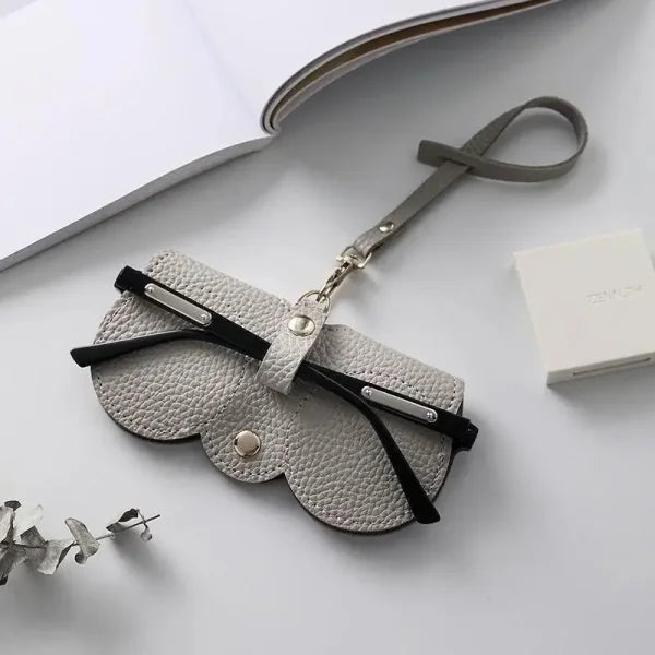 Litchi Embossed PU Leather Glasses Case - Portable Travel Holder - Himpall