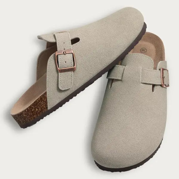 Litfun New Women Clogs For Women Fashion Cork Suede Mules Slipper Classic Cork Antislip For Outdoor Slippers With Arch