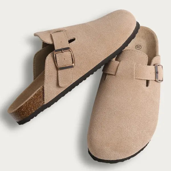 Litfun New Women Clogs For Women Fashion Cork Suede Mules Slipper Classic Cork Antislip For Outdoor Slippers With Arch
