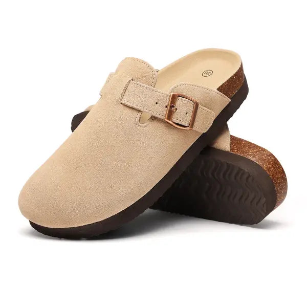 Litfun New Women Clogs For Women Fashion Cork Suede Mules Slipper Classic Cork Antislip For Outdoor Slippers With Arch