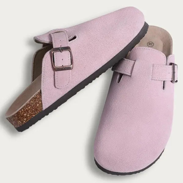 Litfun New Women Clogs For Women Fashion Cork Suede Mules Slipper Classic Cork Antislip For Outdoor Slippers With Arch