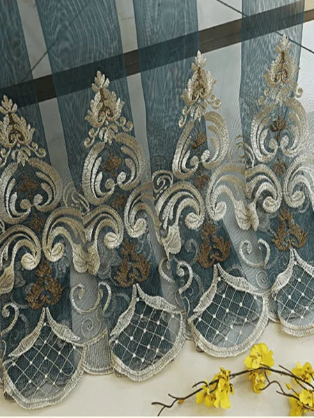 Living Room Curtain Curtain 1PC European Style Embroidery High-end Elegant