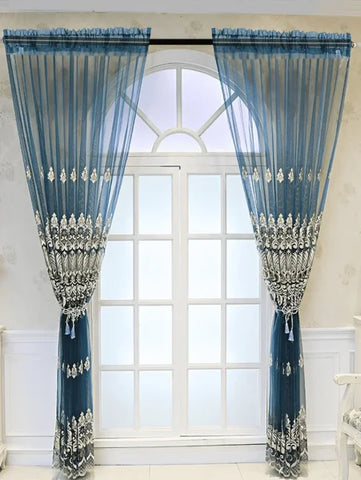 Living Room Curtain Curtain 1PC European Style Embroidery High-end Elegant