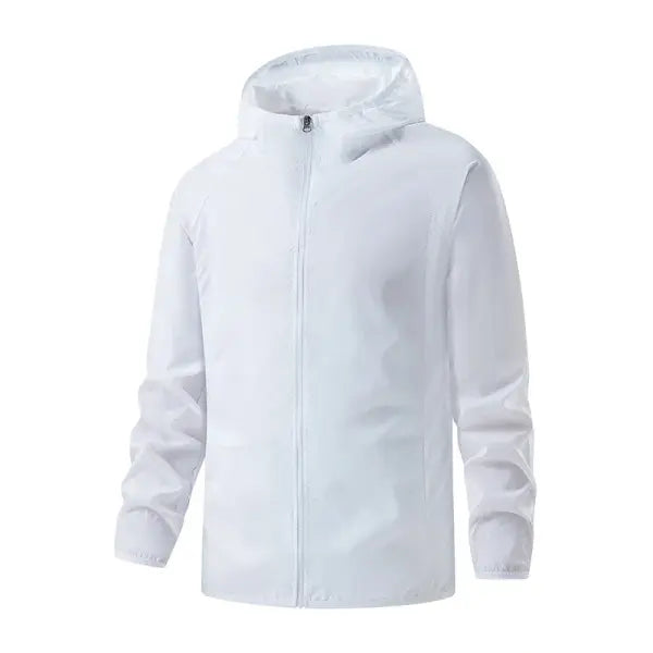 Waterproof Hiking Jackets with Sun Protection and Polyester Material Technology - Unisex White / L