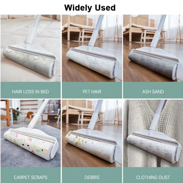 Long Handle Lint Roller Brush for Pet Hair and Dust Remover - Himpall