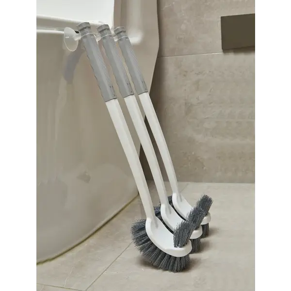 Long Handled Toilet Brush Suction Cup Type Hole Free Wall Mounted Double-Sided Elbow No Dead Corners Cleaning Squatting