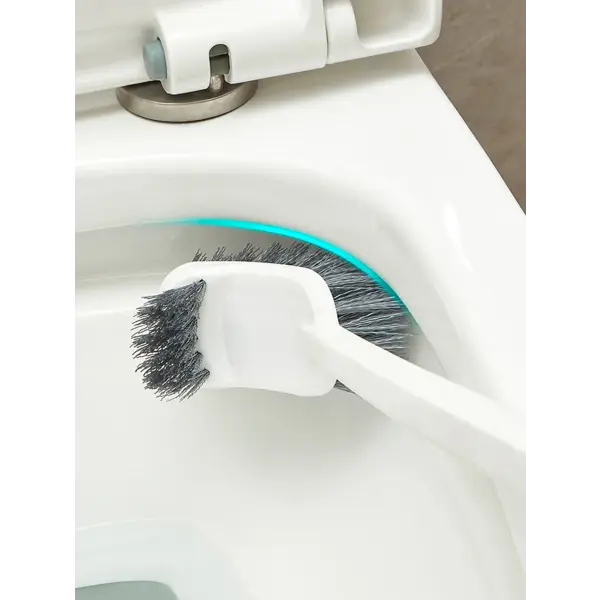 Long Handled Toilet Brush Suction Cup Type Hole Free Wall Mounted Double-Sided Elbow No Dead Corners Cleaning Squatting
