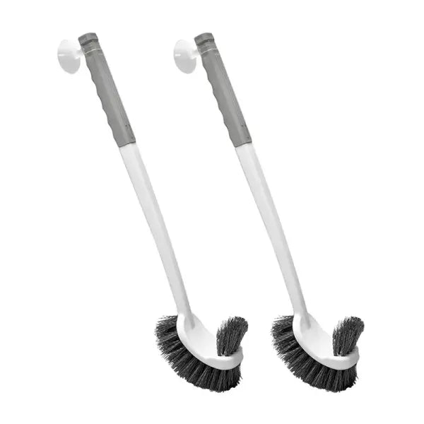 Long Handled Toilet Brush Suction Cup Type Hole Free Wall Mounted Double-Sided Elbow No Dead Corners Cleaning Squatting