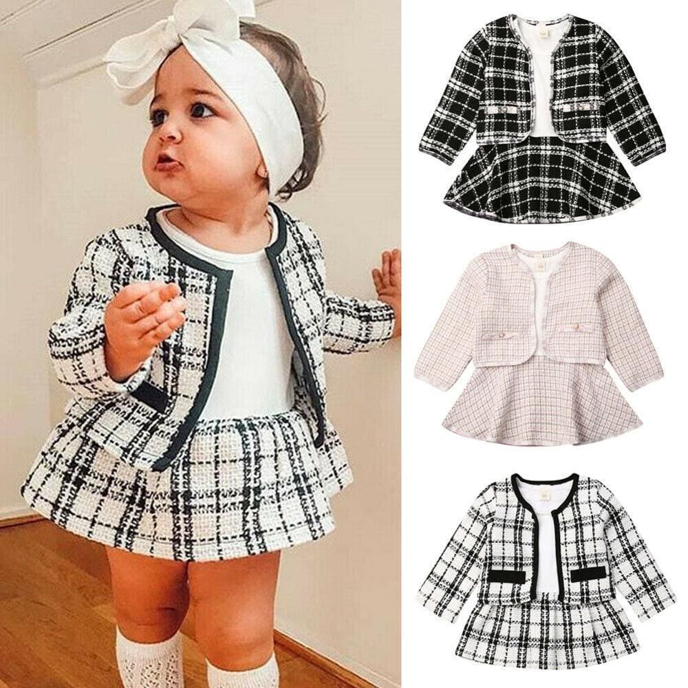 Long-sleeved Dresses Two-piece Children’s Baby Small Incense Wind Suit