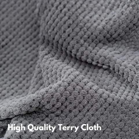 Textured grey terry cloth fabric with loops for LOOFI 3-Step Memory Foam Pet Stairs