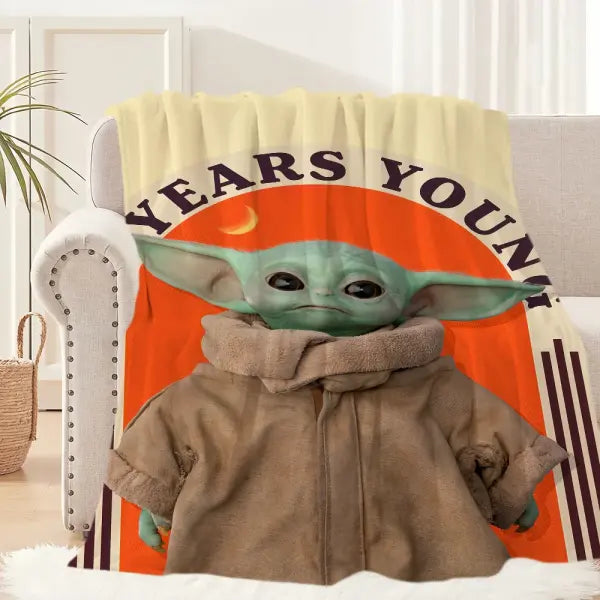 Lovely Y-Yoda Baby Cute Blanket Plush Nap Sofa rug for Living Room Warm Office Bedroom Birthday Home Travel Kid Gifts