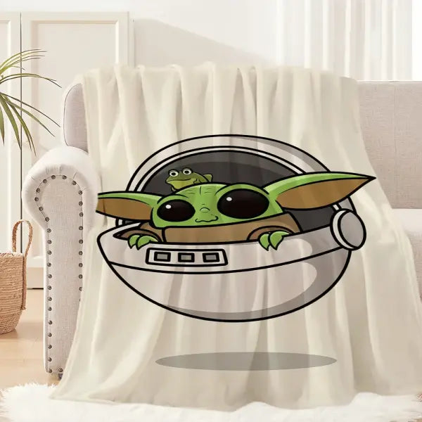 Lovely Y-Yoda Baby Cute Blanket Plush Nap Sofa rug for Living Room Warm Office Bedroom Birthday Home Travel Kid Gifts