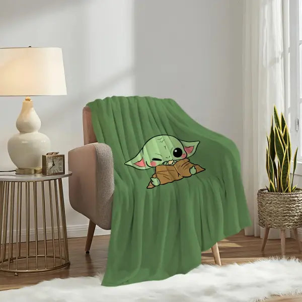 Lovely Y-Yoda Baby Cute Blanket Plush Nap Sofa rug for Living Room Warm Office Bedroom Birthday Home Travel Kid Gifts