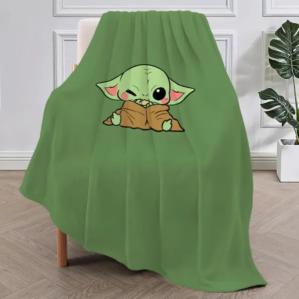 Lovely Y-Yoda Baby Cute Blanket Plush Nap Sofa rug for Living Room Warm Office Bedroom Birthday Home Travel Kid Gifts