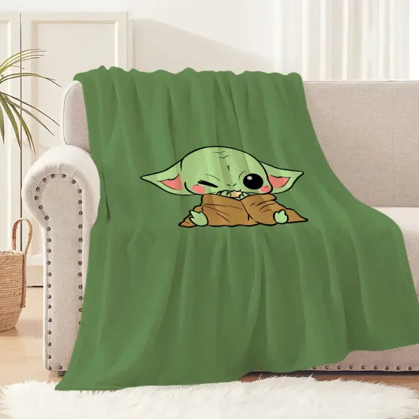 Lovely Y-Yoda Baby Cute Blanket Plush Nap Sofa rug for Living Room Warm Office Bedroom Birthday Home Travel Kid Gifts