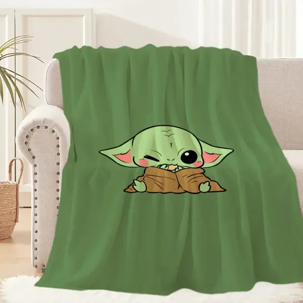 Lovely Y-Yoda Baby Cute Blanket Plush Nap Sofa rug for Living Room Warm Office Bedroom Birthday Home Travel Kid Gifts