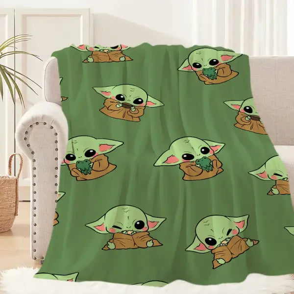 Lovely Y-Yoda Baby Cute Blanket Plush Nap Sofa rug for Living Room Warm Office Bedroom Birthday Home Travel Kid Gifts