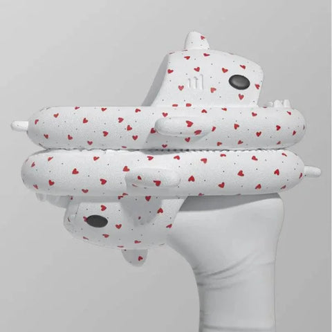 Lovers Shark Slippers with Heart Print for Couples and Home Comfort - Himpall