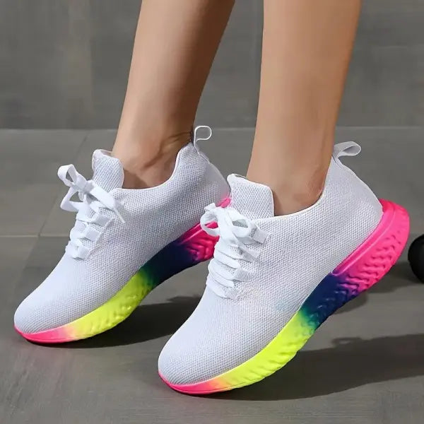 Low Top Platform Sneakers with Durable Rubber Sole Material