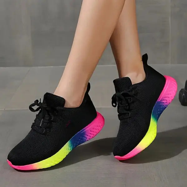 Low Top Platform Sneakers with Durable Rubber Sole Material