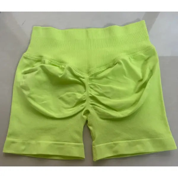 Low Waist Seamless Gym Shorts with Scrunch Butt Lifting Design - fluorescent green / XS