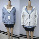 Lucyever Two-Sided Wear Fleece Warm Jacket Women Autumn Winter New Zipper Hooded Parkas Coat Female Loose Thick Thermal