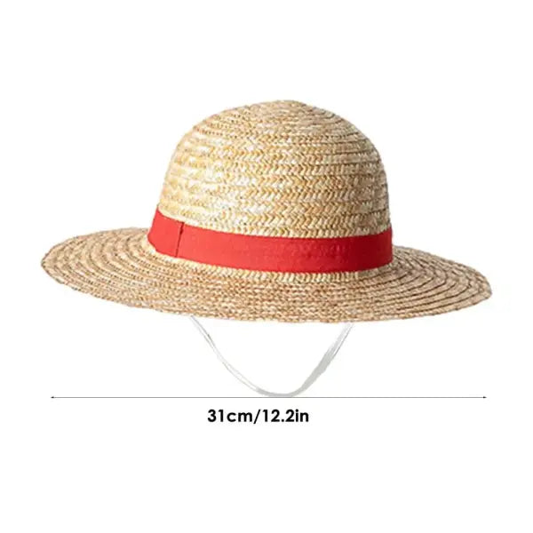 Luffy Straw Hat Yellow Woven Costume for Anime Cosplay and Halloween - 31cm