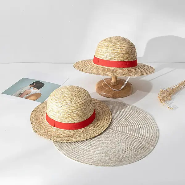 Luffy Straw Hat Yellow Woven Costume for Anime Cosplay and Halloween