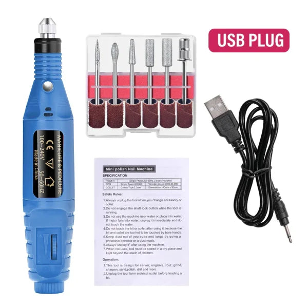 LULAA Nail Drill Machine Set – Electric Nail Sander, Gel Polish Remover & Manicure Tools - Himpall