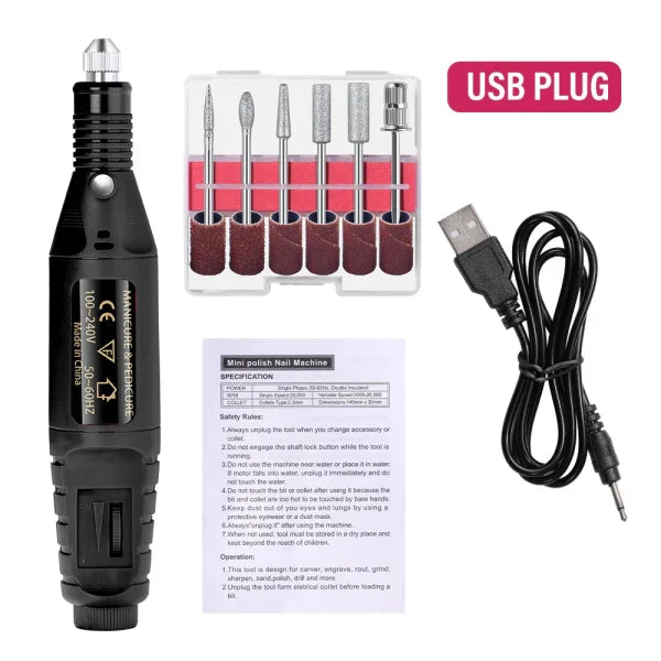 LULAA Nail Drill Machine Set – Electric Nail Sander, Gel Polish Remover & Manicure Tools - Himpall