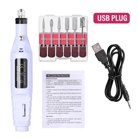 LULAA Nail Drill Machine Set – Electric Nail Sander, Gel Polish Remover & Manicure Tools - Himpall