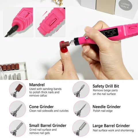 LULAA Nail Drill Machine Set – Electric Nail Sander, Gel Polish Remover & Manicure Tools - Himpall
