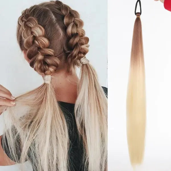 Kanekalon Origin Synthetic Ponytail Ombre Pink Silky Straight Unit - 47 / 26inches