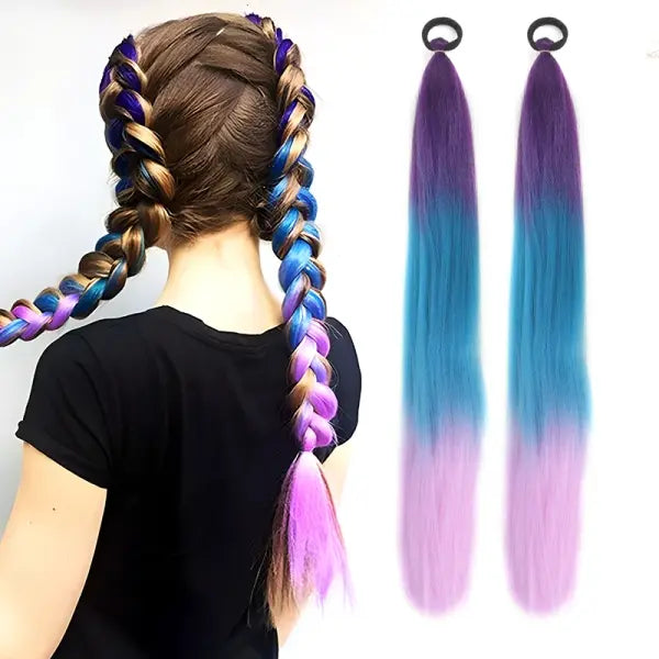 Kanekalon Origin Synthetic Ponytail Ombre Pink Silky Straight Unit
