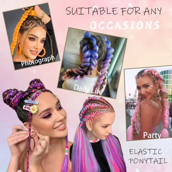 Kanekalon Origin Synthetic Ponytail Ombre Pink Silky Straight Unit