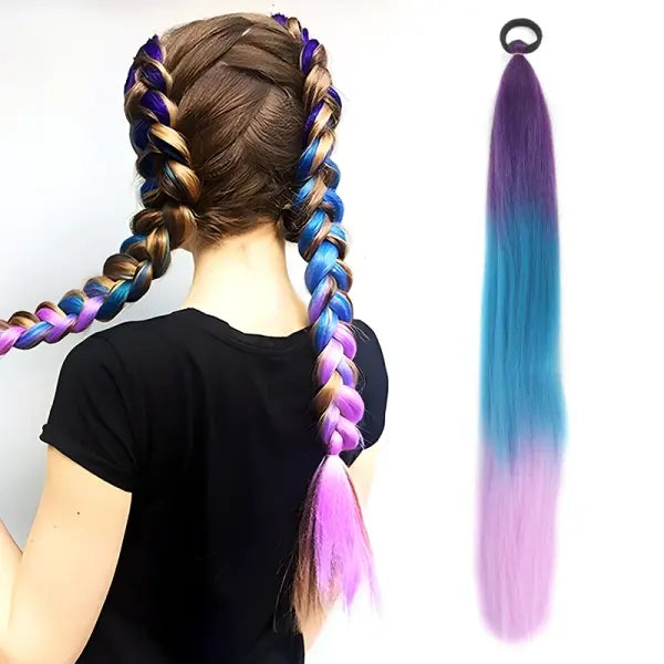 Kanekalon Origin Synthetic Ponytail Ombre Pink Silky Straight Unit - 85 / 26inches