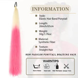 Kanekalon Origin Synthetic Ponytail Ombre Pink Silky Straight Unit