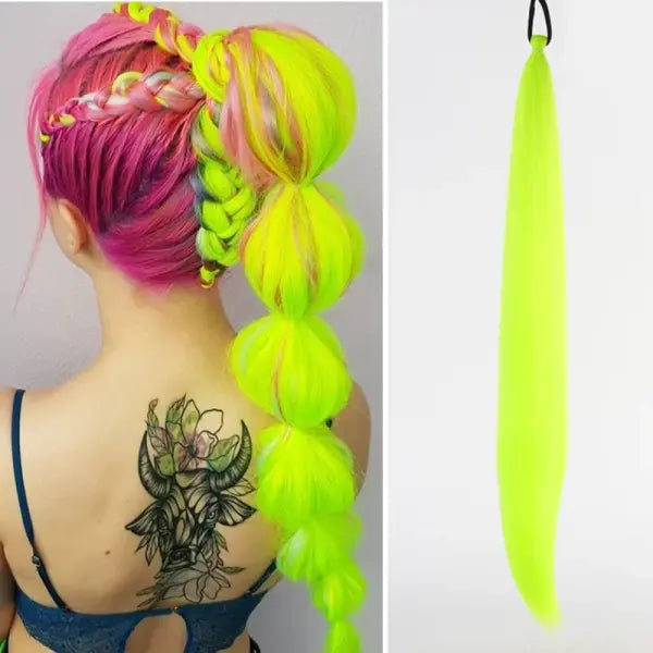 Kanekalon Origin Synthetic Ponytail Ombre Pink Silky Straight Unit - 79 / 26inches