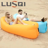 LUSQI Inflatable Lounger Air Sofa Extra Thick Foldable Couch For Outdoor Camping Beach Patio Quick Inflation Home