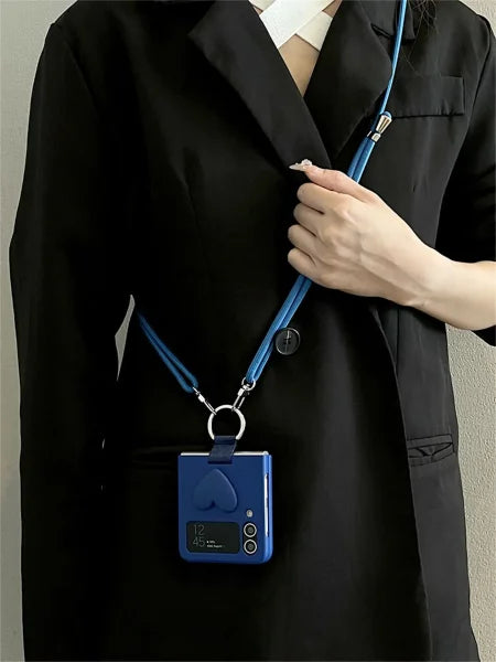 Luxury Crossbody Lanyard Necklace Strap - Heart Case for Samsung Z Flip - Himpall