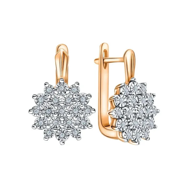 Luxury Crystal Sunflower Hoop Earrings with White Zircon Accents - Himpall