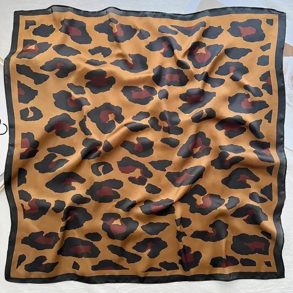 Luxury Design Print Silk Square Scarf Women Soft Satin Neckerchief - W-144-1-Yellow / 70x70cm