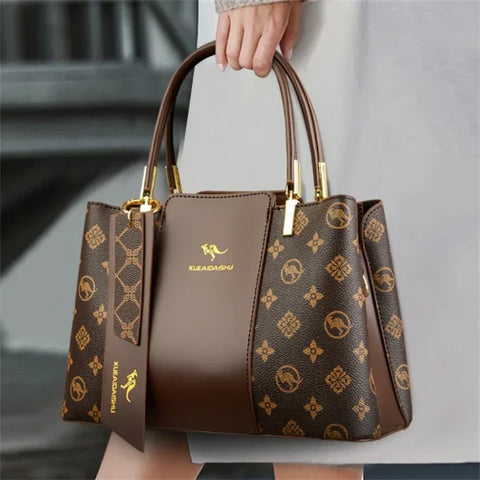 Luxury Fashion Print Handbag - Large Capacity Soft Leather Women's Shoulder & Crossbody Bag - Himpall